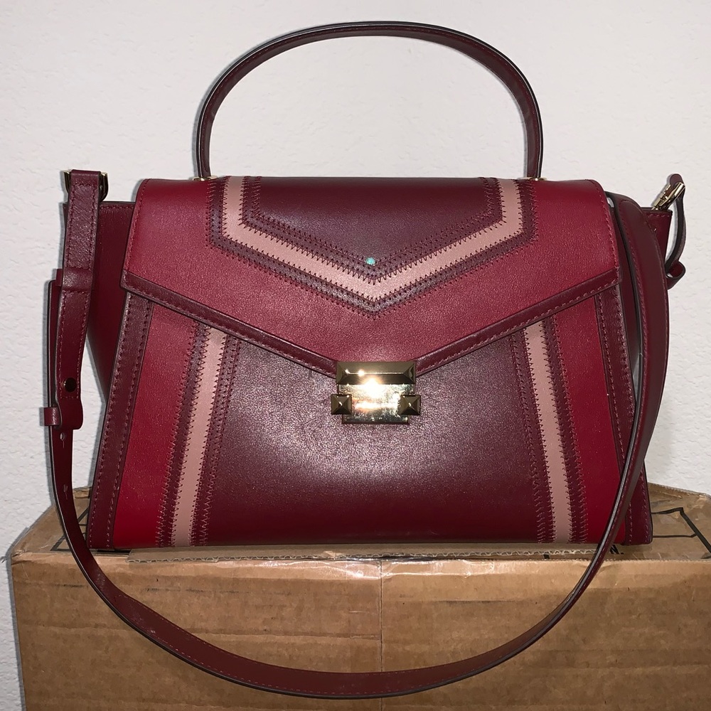 Michael Kors Large Whitney Satchel- oxblood multi